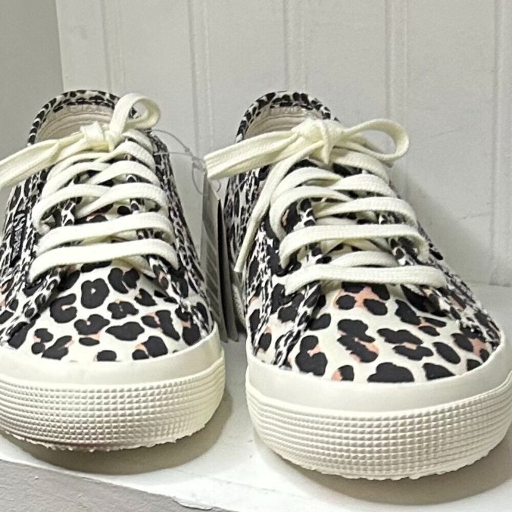 Superga 2750 Light Leopard Print Sneakers Cotton Women's Size 8
